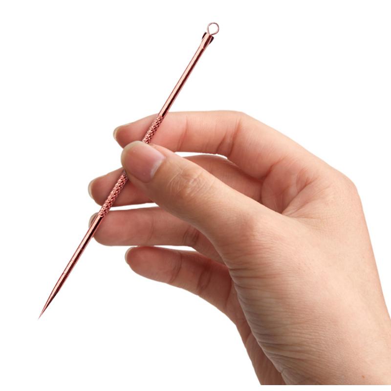 Wholesale 4 piece Rose gold color blackhead remover acne needle set tool kit Wholesale 4 piece Rose gold color blackhead remover acne needle set tool kit