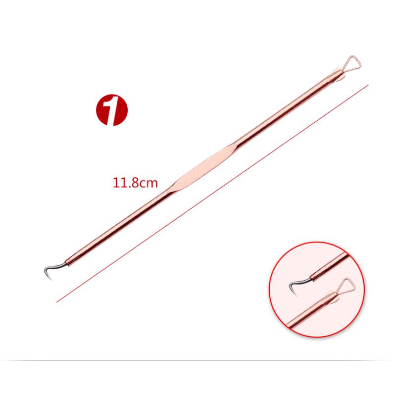 Wholesale 4 piece Rose gold color blackhead remover acne needle set tool kit Wholesale 4 piece Rose gold color blackhead remover acne needle set tool kit