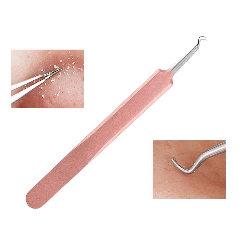 5pcs/set Stainless Steel Blackhead Extractor Set Acne Needle Tweezer Pimple Removal Tools