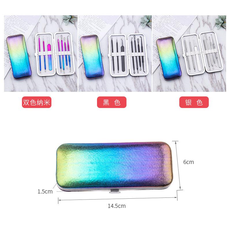Blackhead Extractor Tool Kit Blemish Remover Acne Facial Beauty 7pcs Comedone Pimple Needle Rainbow Color