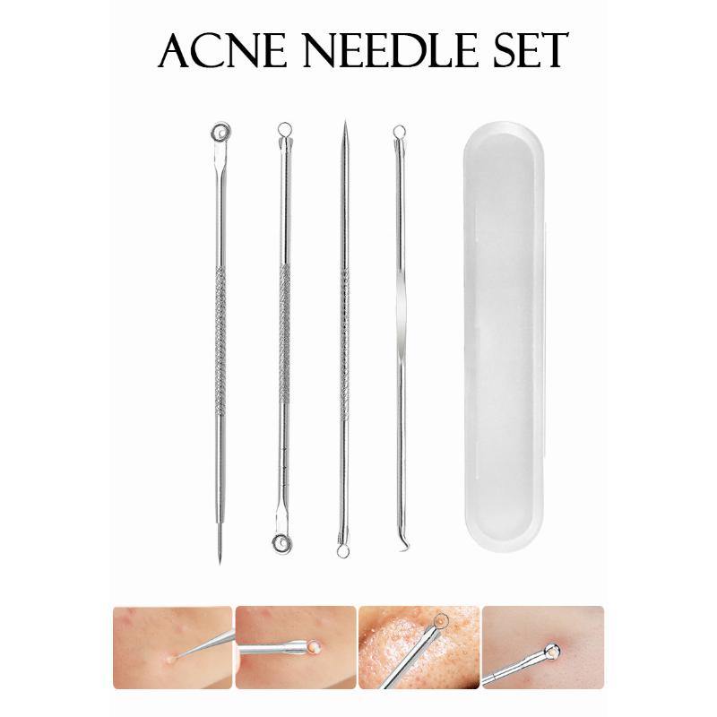 Plating Comedone Extractor Pimple Pin Tool Blackhead Acne Removal Needles Black Spots Pore Cleaner