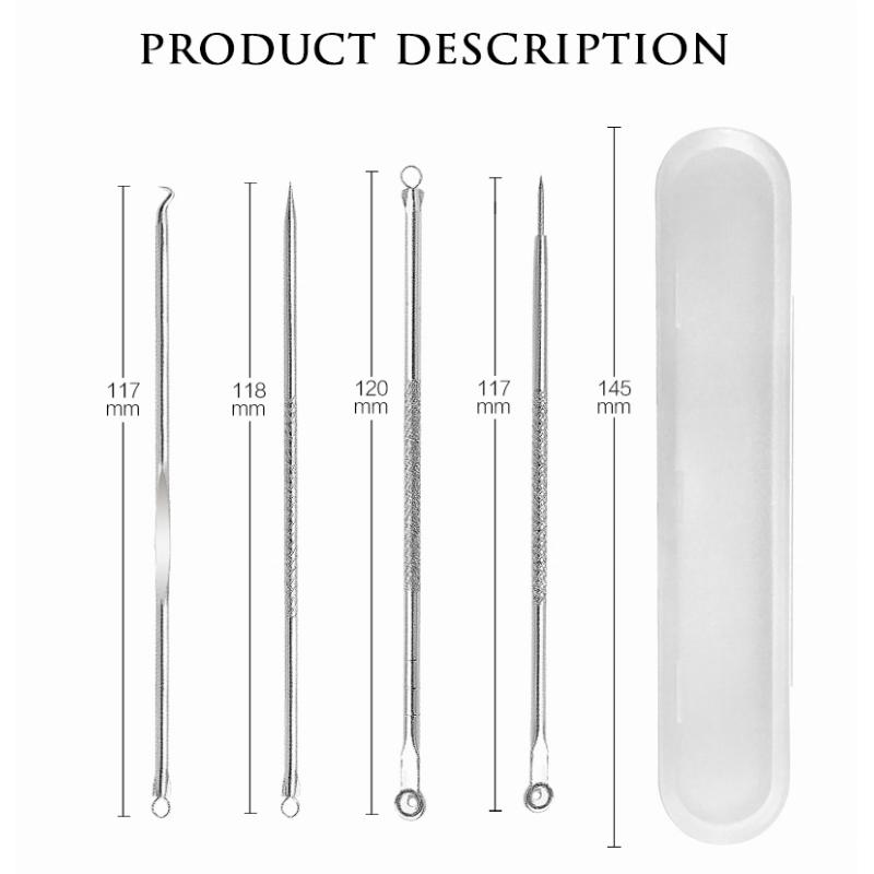 Plating Comedone Extractor Pimple Pin Tool Blackhead Acne Removal Needles Black Spots Pore Cleaner