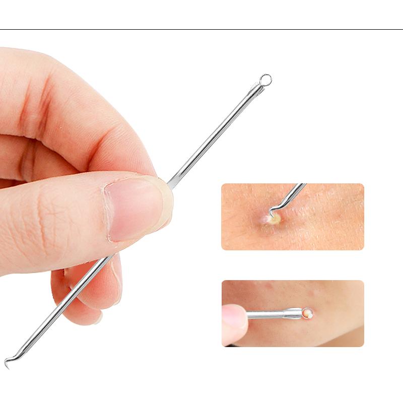 Plating Comedone Extractor Pimple Pin Tool Blackhead Acne Removal Needles Black Spots Pore Cleaner