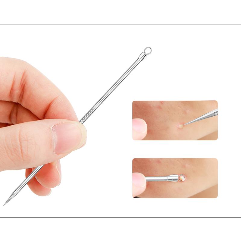 Plating Comedone Extractor Pimple Pin Tool Blackhead Acne Removal Needles Black Spots Pore Cleaner