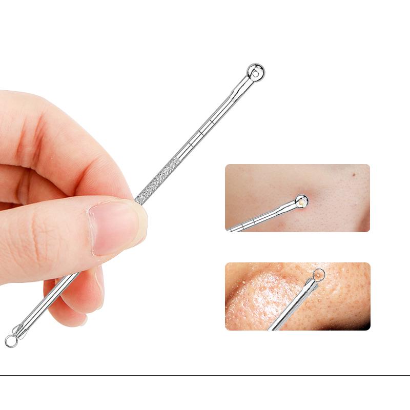 Plating Comedone Extractor Pimple Pin Tool Blackhead Acne Removal Needles Black Spots Pore Cleaner