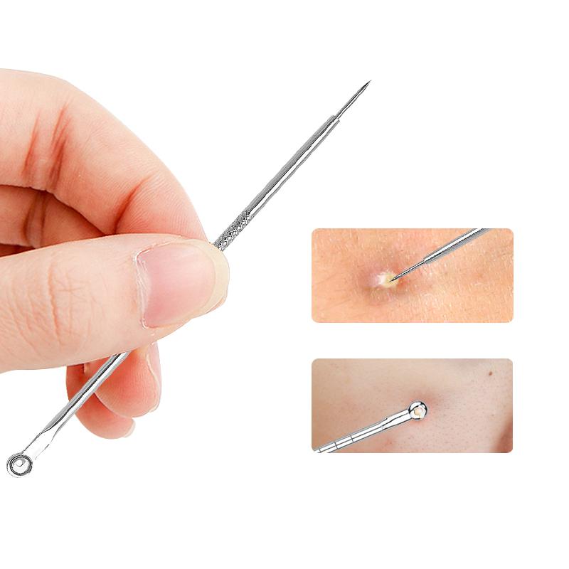 Plating Comedone Extractor Pimple Pin Tool Blackhead Acne Removal Needles Black Spots Pore Cleaner