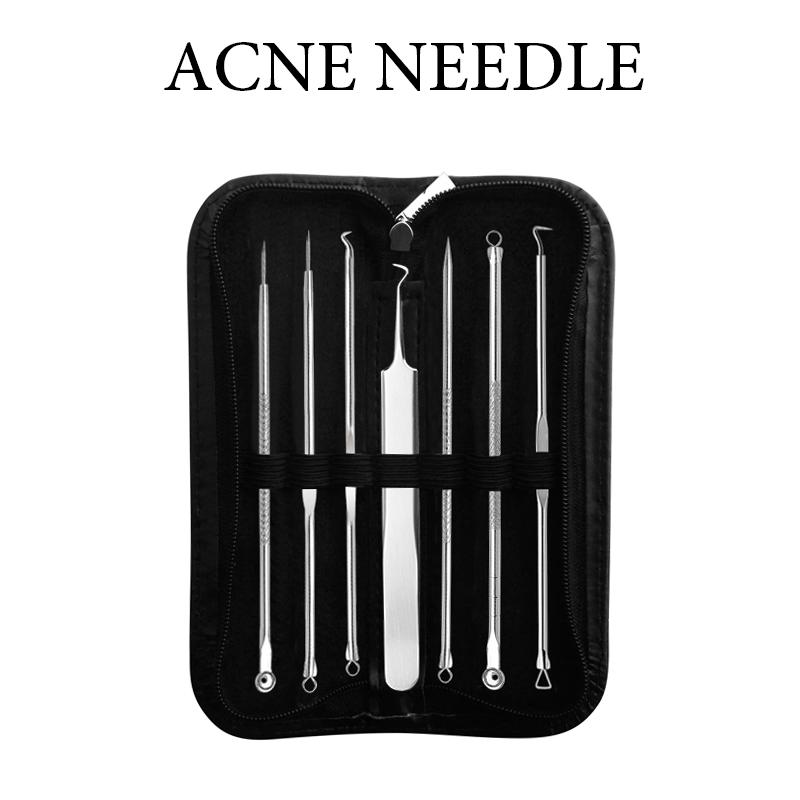 Wholesale 7 piece blackhead remover acne needle set tool kit