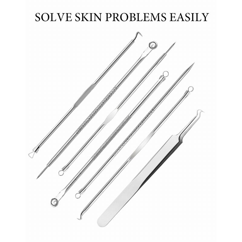 Wholesale 7 piece blackhead remover acne needle set tool kit