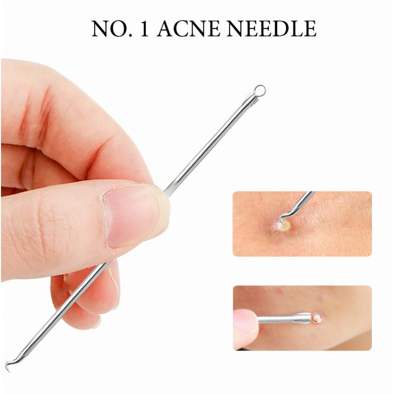 Wholesale 7 piece blackhead remover acne needle set tool kit