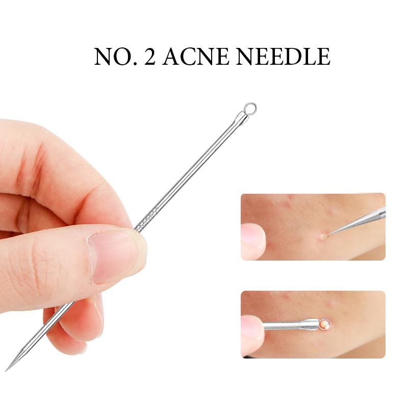Wholesale 7 piece blackhead remover acne needle set tool kit