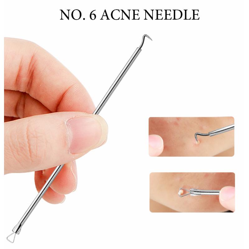 Wholesale 7 piece blackhead remover acne needle set tool kit