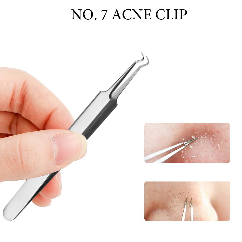 Wholesale 7 piece blackhead remover acne needle set tool kit
